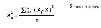 Formula for variance calculation