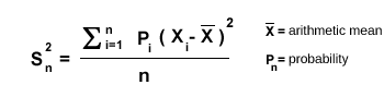 Probability-weighted variance formula
